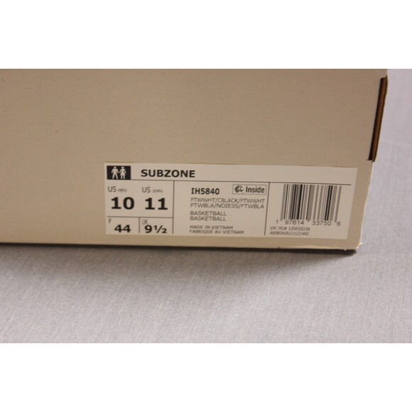 ADIDAS Basketball New Men's Black White Lace Up Subzone Shoes IH5840 Size 10 - Picture 7 of 9